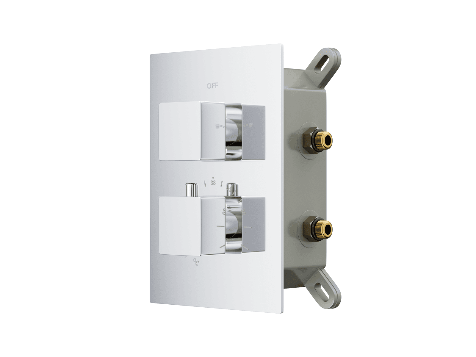 Zestaw prysznicowy podtynkowy ANGO Z01TCH Deszczownica 25 cm Termostat Słuchawka prysznicowa Chrom