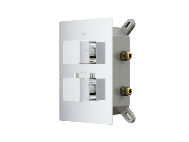 Zestaw prysznicowy podtynkowy ANGO Z01TCH Deszczownica 25 cm Termostat Słuchawka prysznicowa Chrom