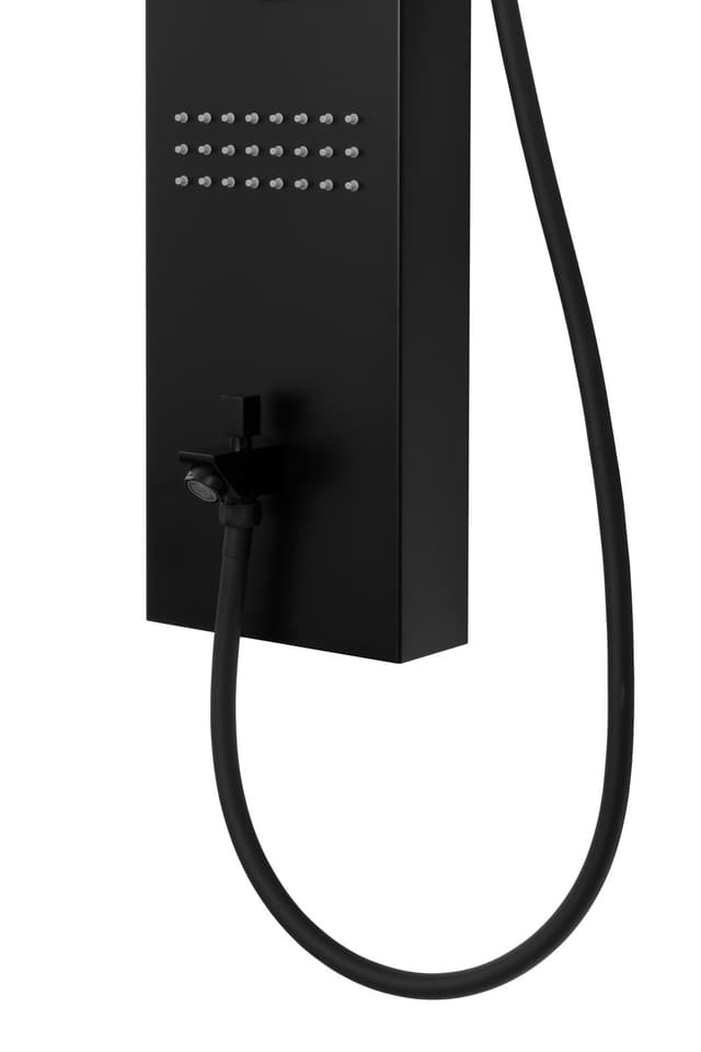 Panel prysznicowy Corsan LED KASKADA Termostat Czarny Deszczownica LED Wylewka