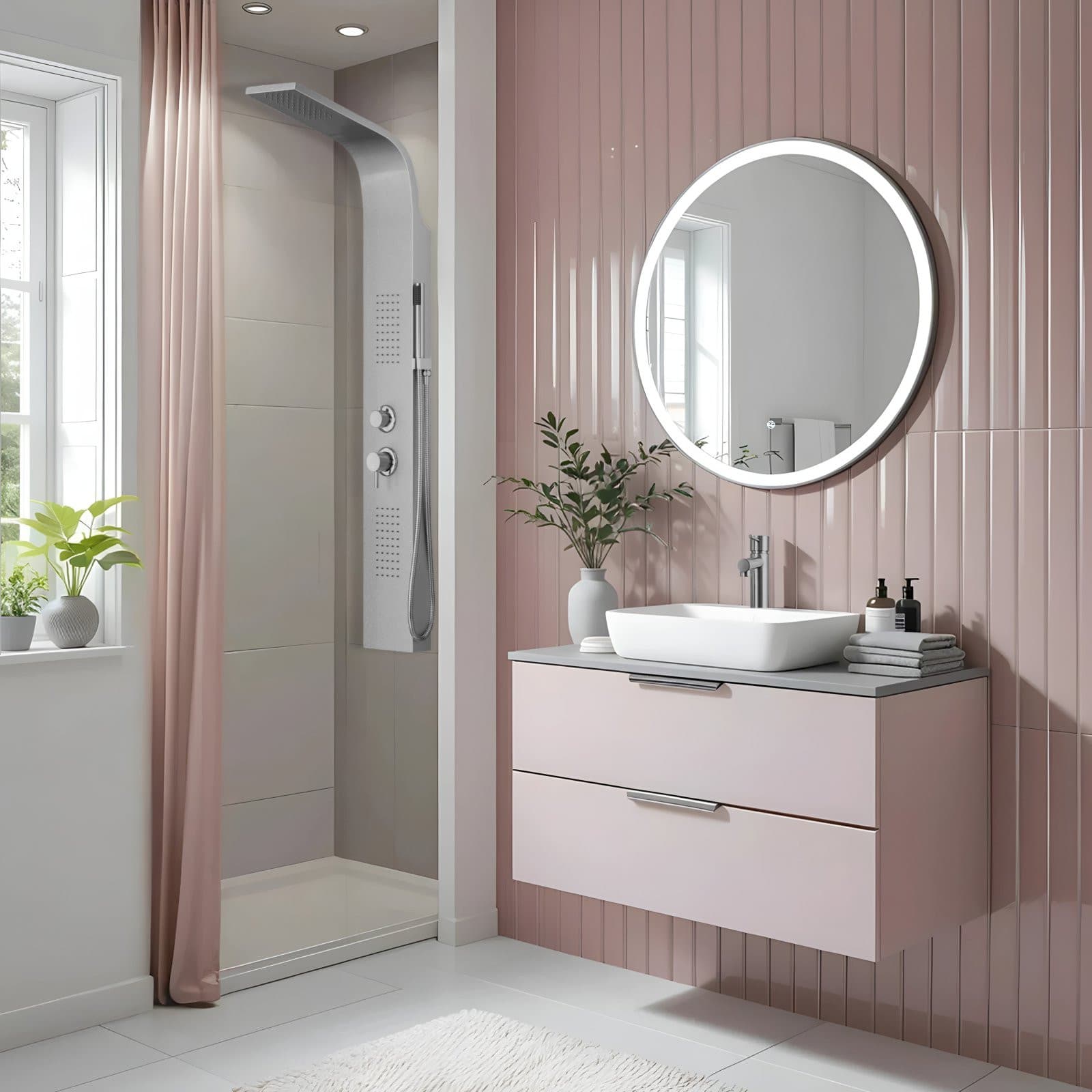 Panel prysznicowy Corsan ALTO Mieszacz Srebrny Deszczownica LED