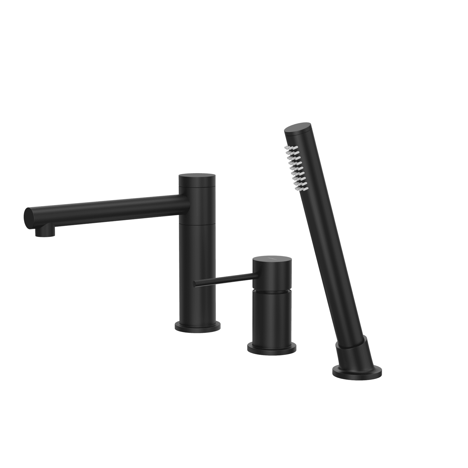 Bateria wannowa 3 otworowa Corsan CMB7542BL Lugo czarna z wylewką i słuchawką prysznicową