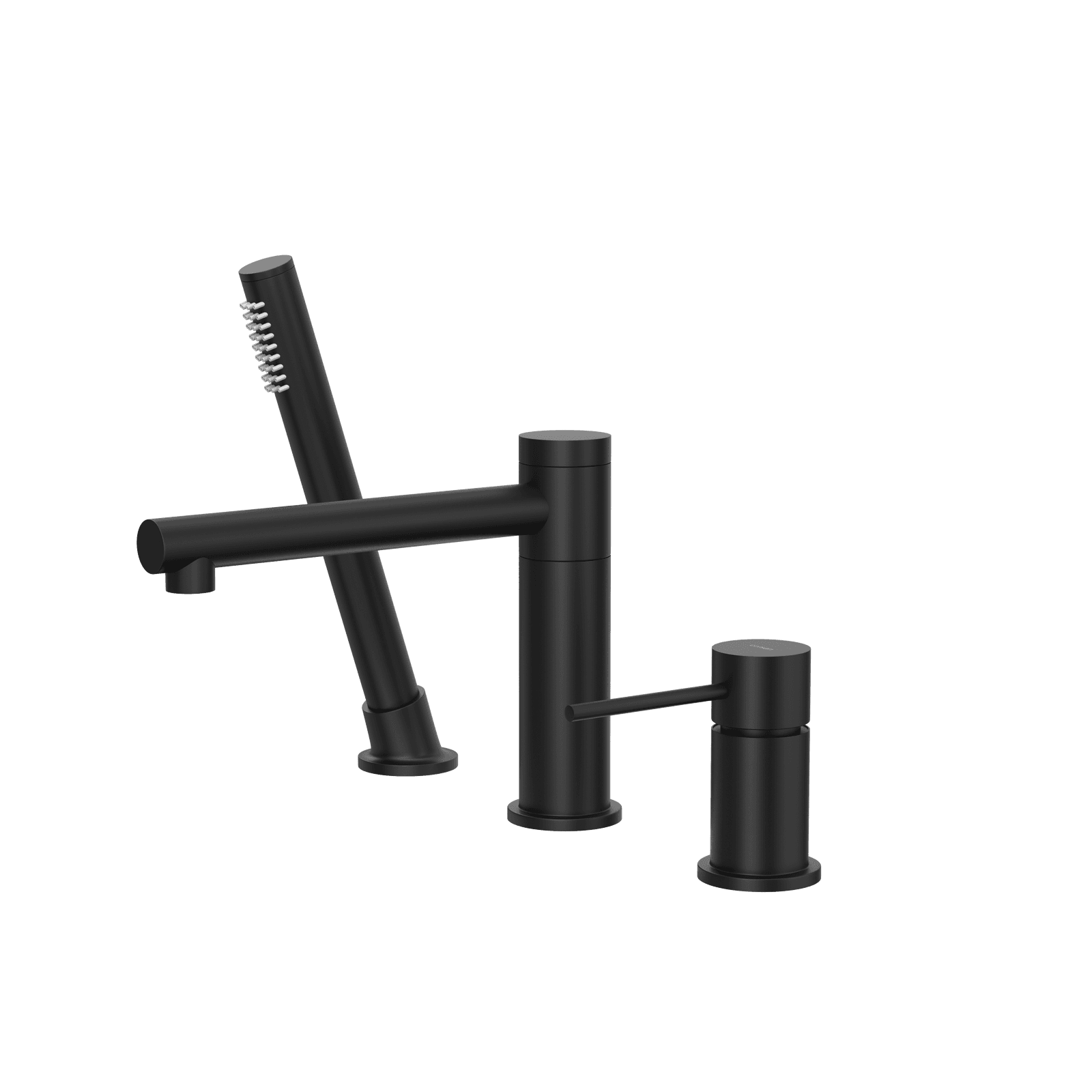 Bateria wannowa 3 otworowa Corsan CMB7542BL Lugo czarna z wylewką i słuchawką prysznicową