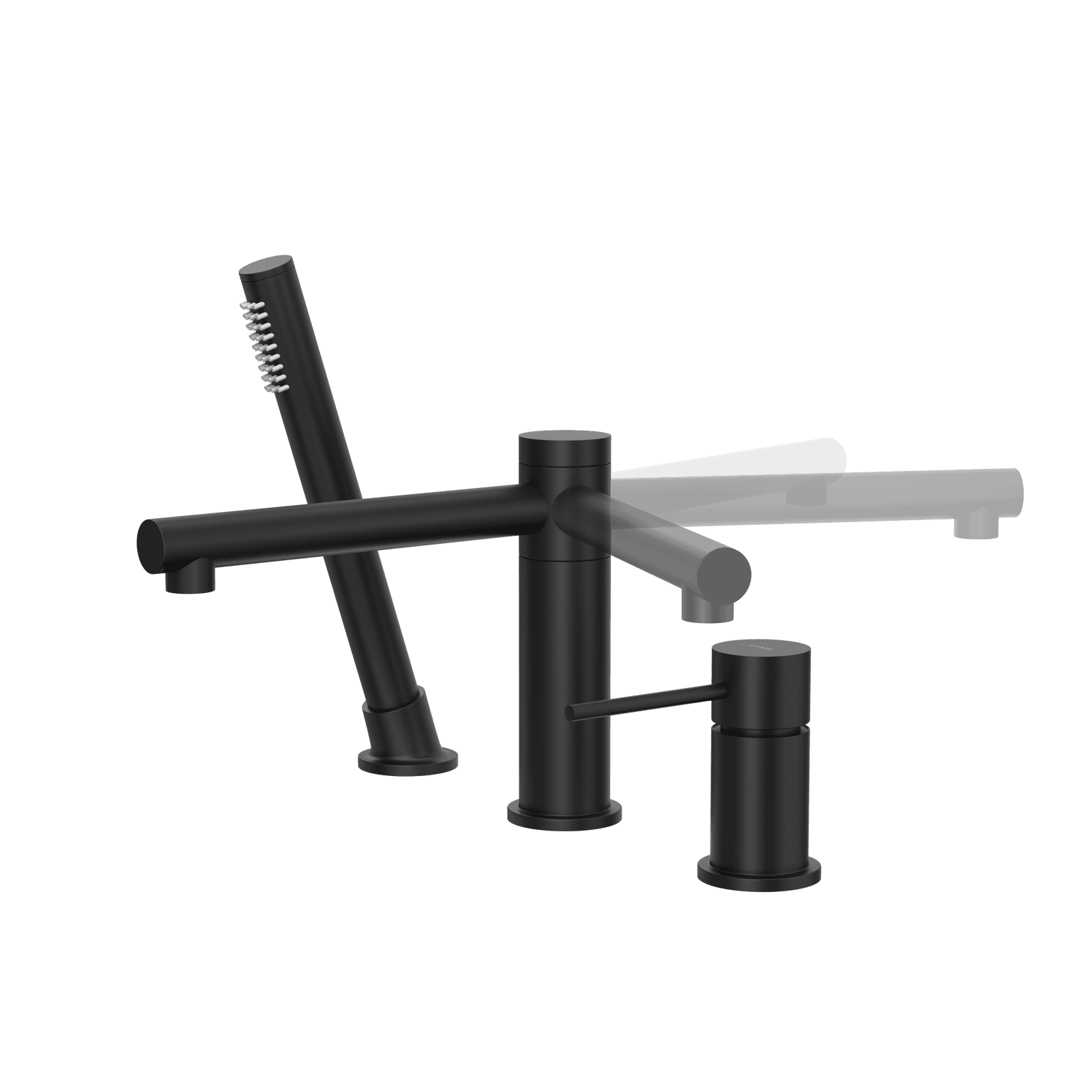 Bateria wannowa 3 otworowa Corsan CMB7542BL Lugo czarna z wylewką i słuchawką prysznicową