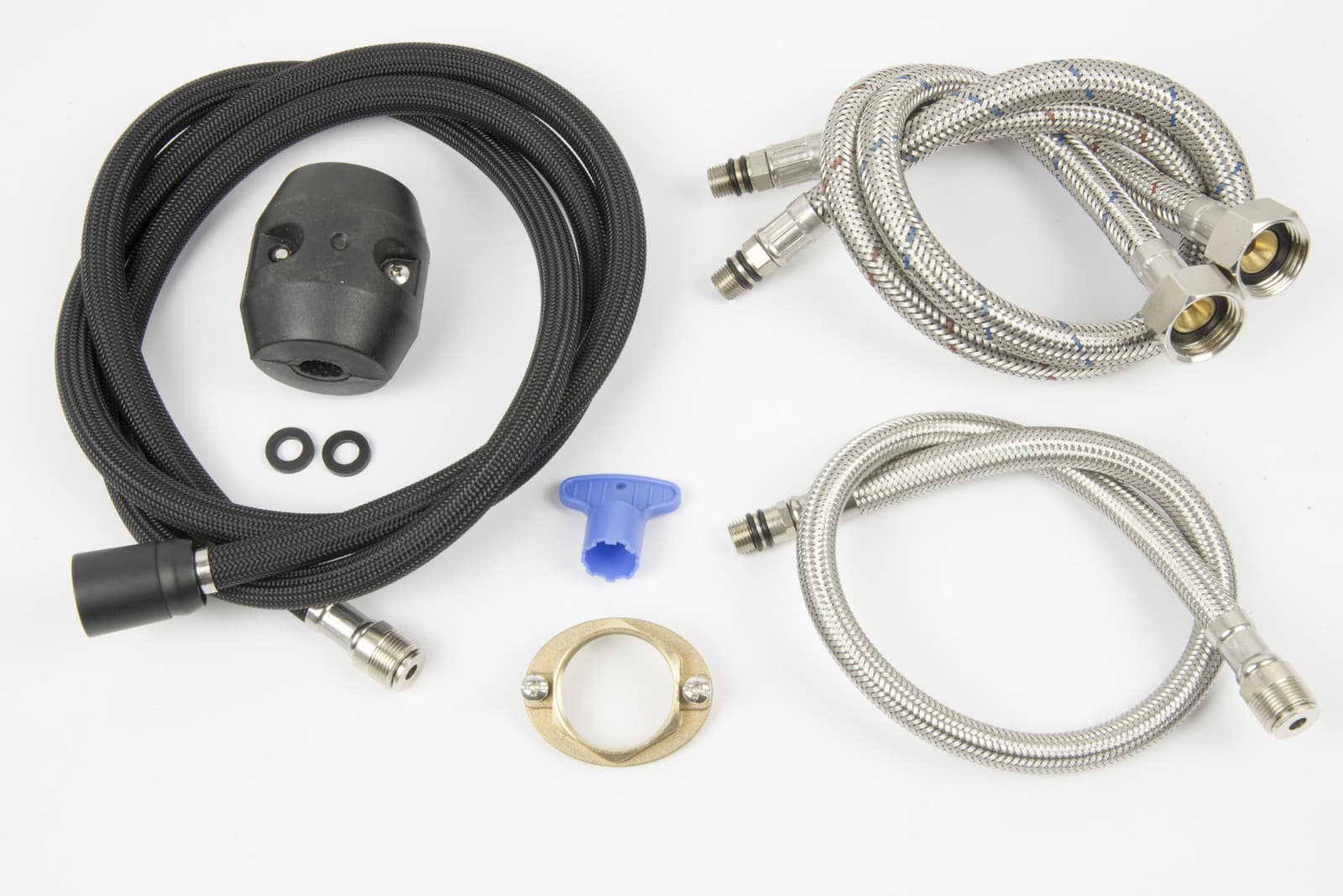 Bateria wannowa 3 otworowa Corsan CMB7542BL Lugo czarna z wylewką i słuchawką prysznicową