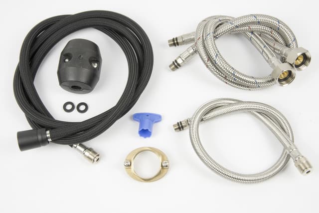 Bateria wannowa 3 otworowa Corsan CMB7542BL Lugo czarna z wylewką i słuchawką prysznicową