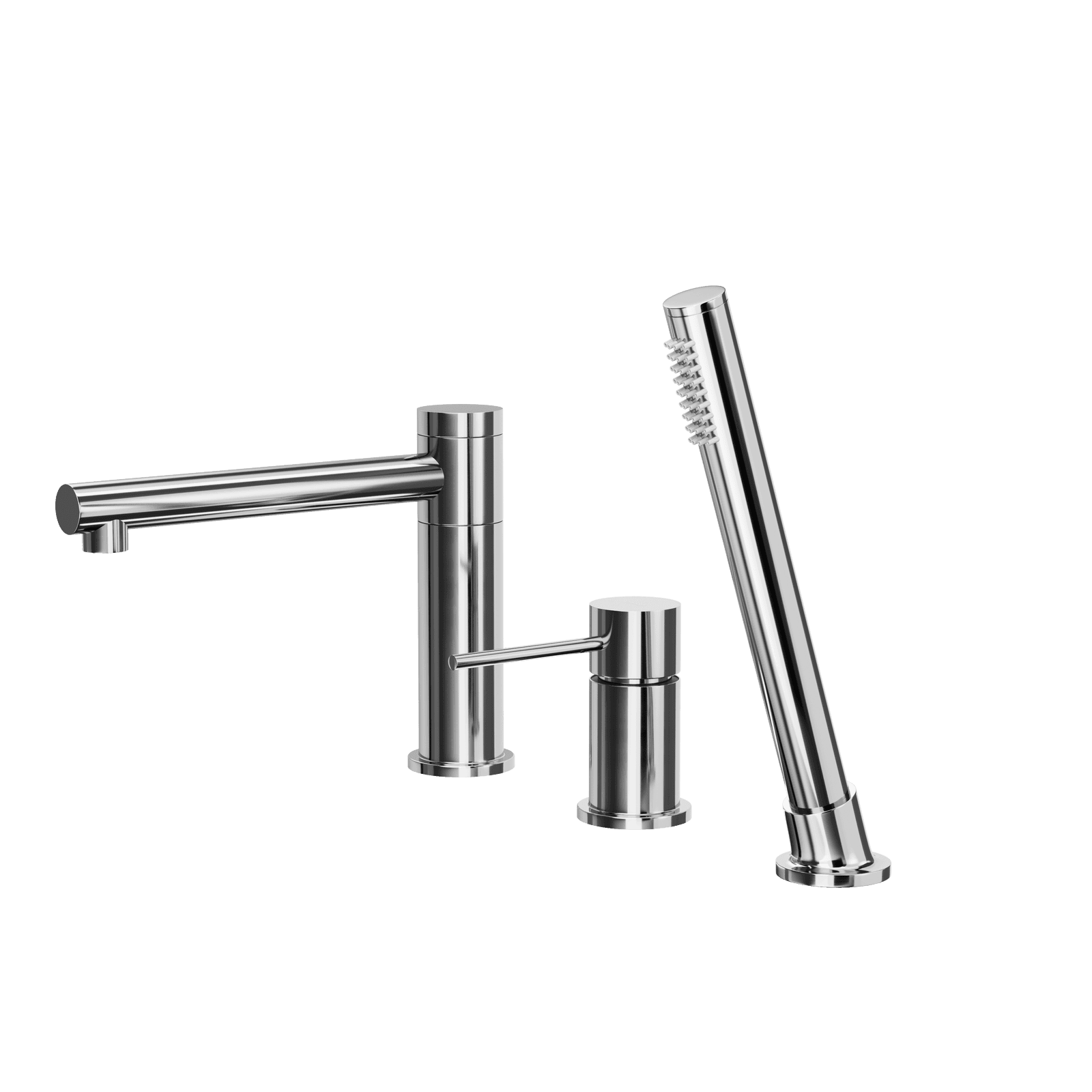 Bateria wannowa 3 otworowa LUGO CMB7542CH z wylewką i słuchawką prysznicową chromowana