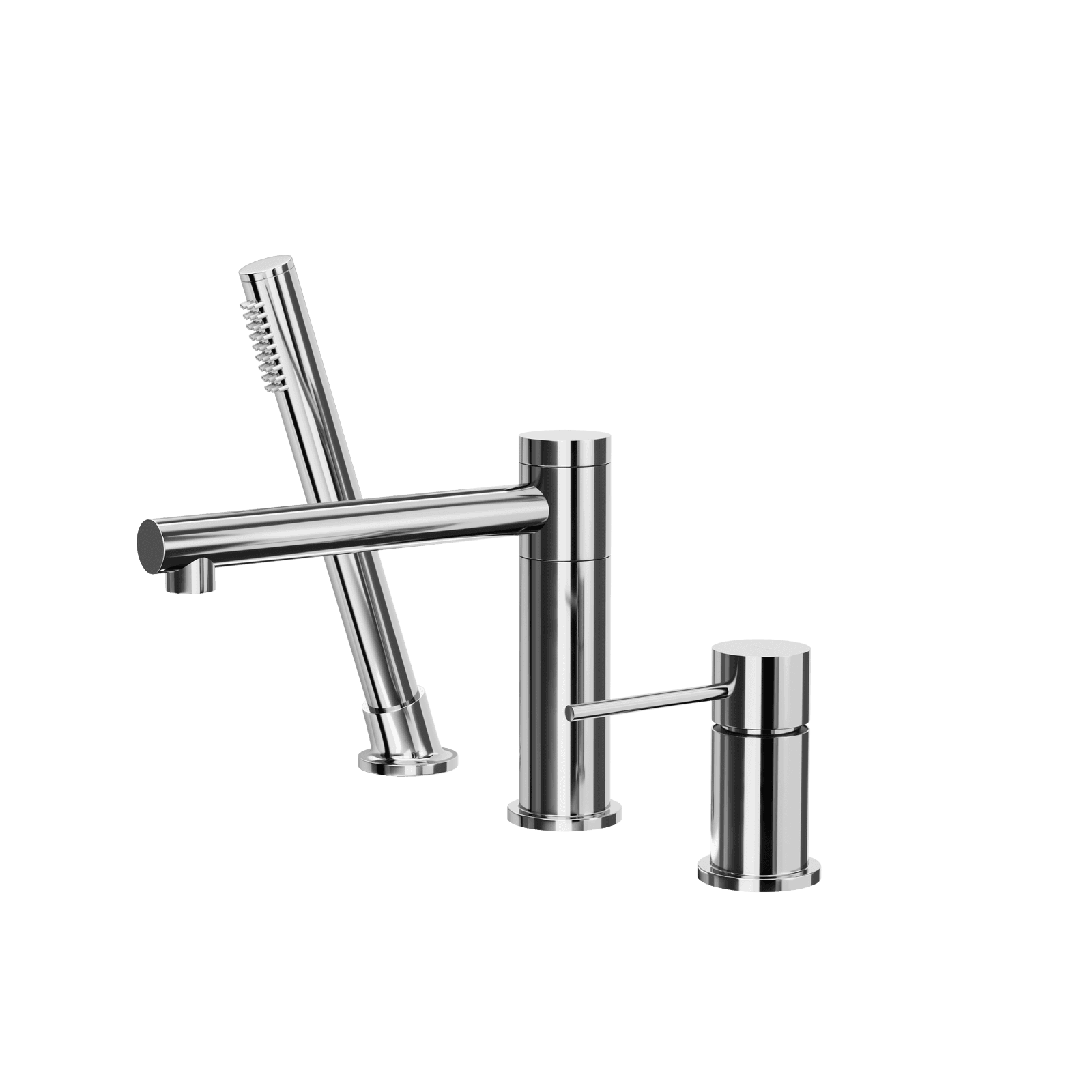 Bateria wannowa 3 otworowa LUGO CMB7542CH z wylewką i słuchawką prysznicową chromowana