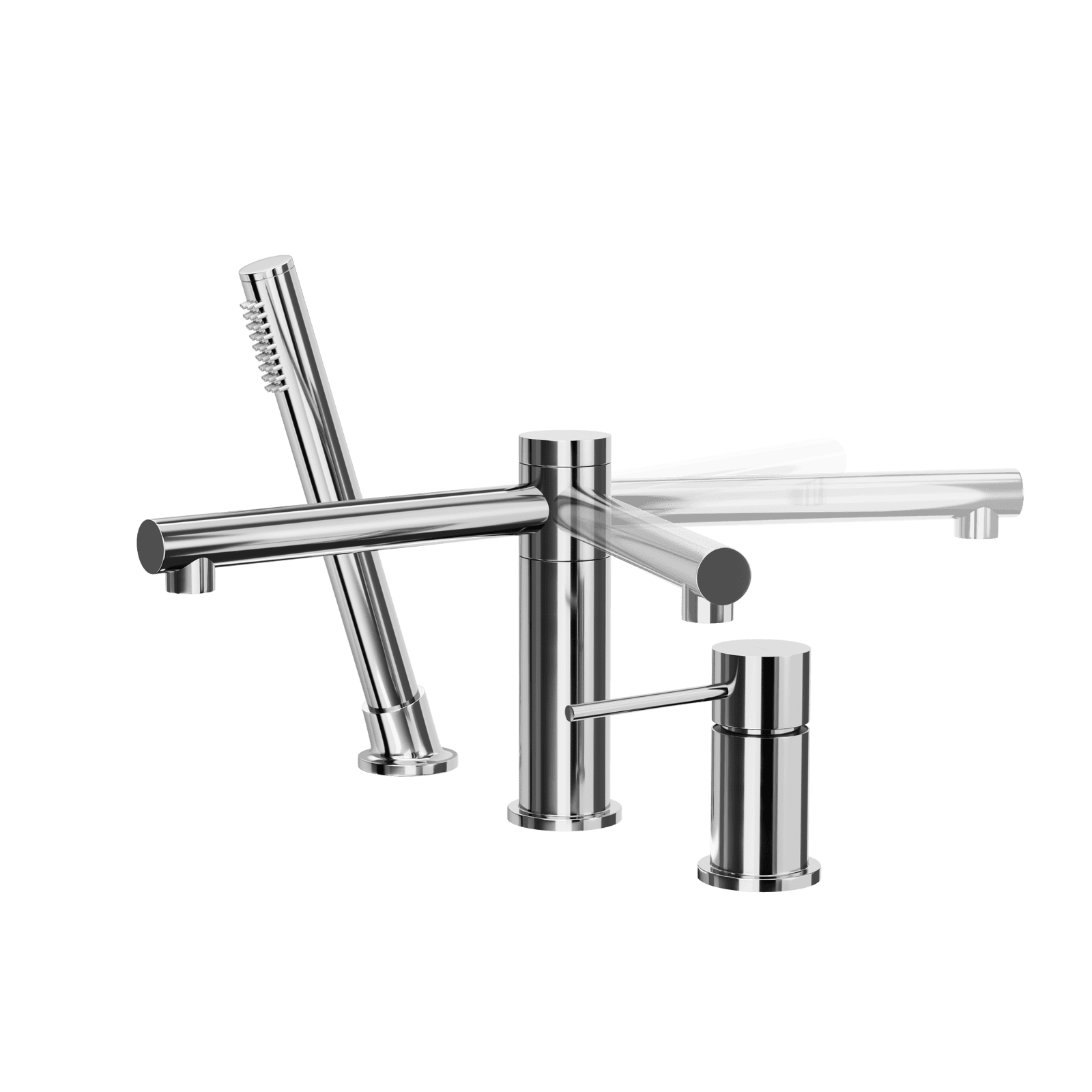 Bateria wannowa 3 otworowa LUGO CMB7542CH z wylewką i słuchawką prysznicową chromowana