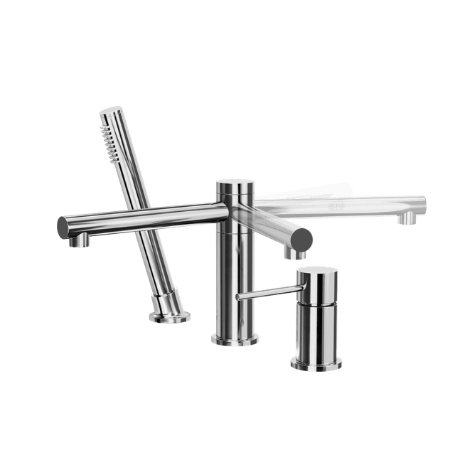 Bateria wannowa 3 otworowa LUGO CMB7542CH z wylewką i słuchawką prysznicową chromowana