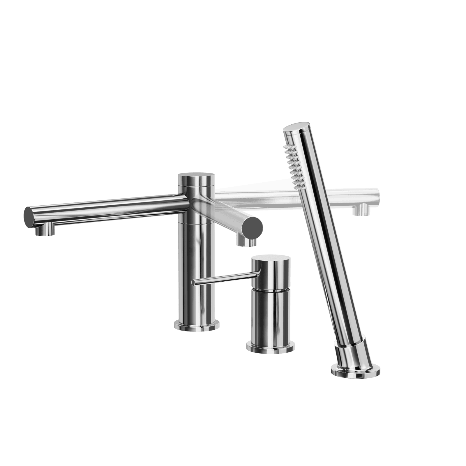 Bateria wannowa 3 otworowa LUGO CMB7542CH z wylewką i słuchawką prysznicową chromowana