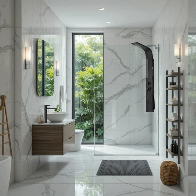 Panel prysznicowy Corsan ALTO Mieszacz Czarny Deszczownica LED