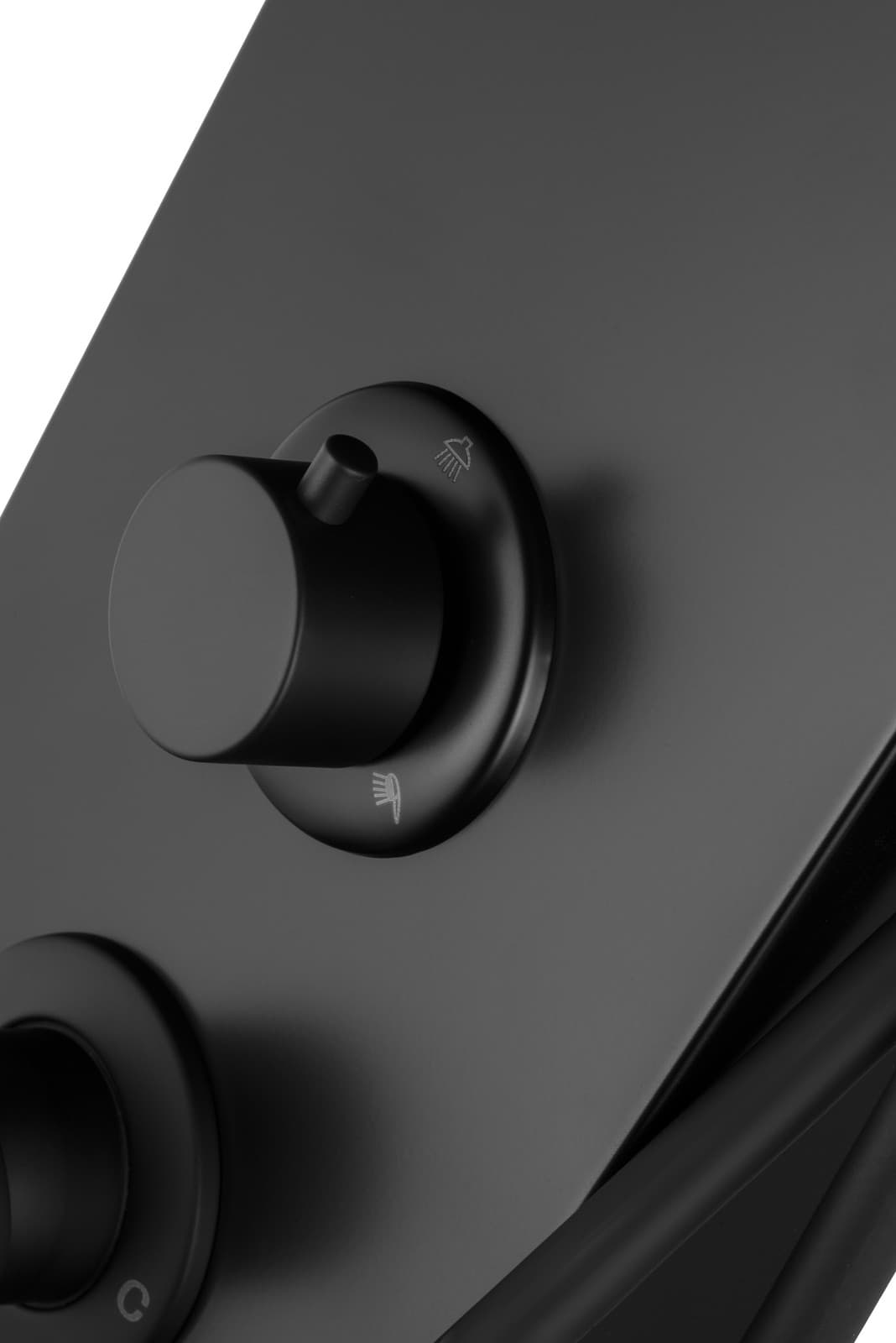 Panel prysznicowy Corsan ALTO Mieszacz Czarny Deszczownica LED