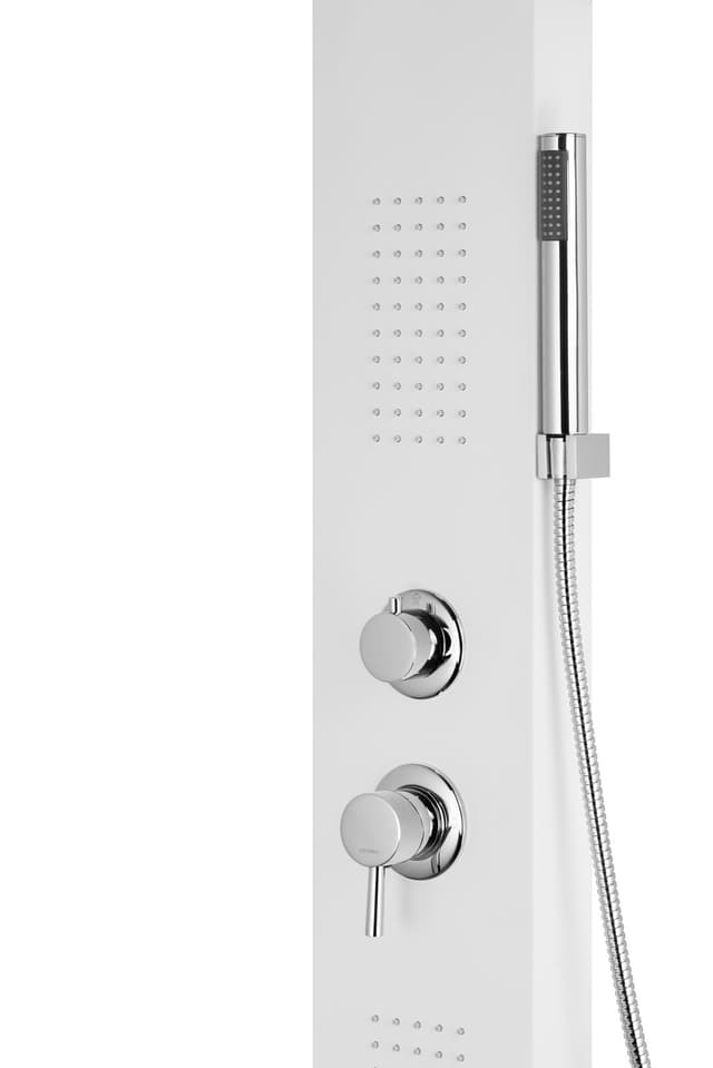 Panel prysznicowy Corsan ALTO Mieszacz Biały Deszczownica LED Wylewka