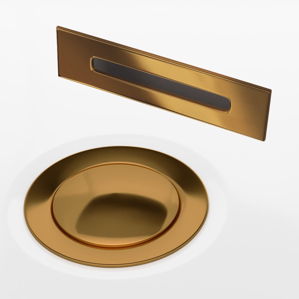 Korek do wanny klik klak ZWKKRG z maskownicą, różowe złoto