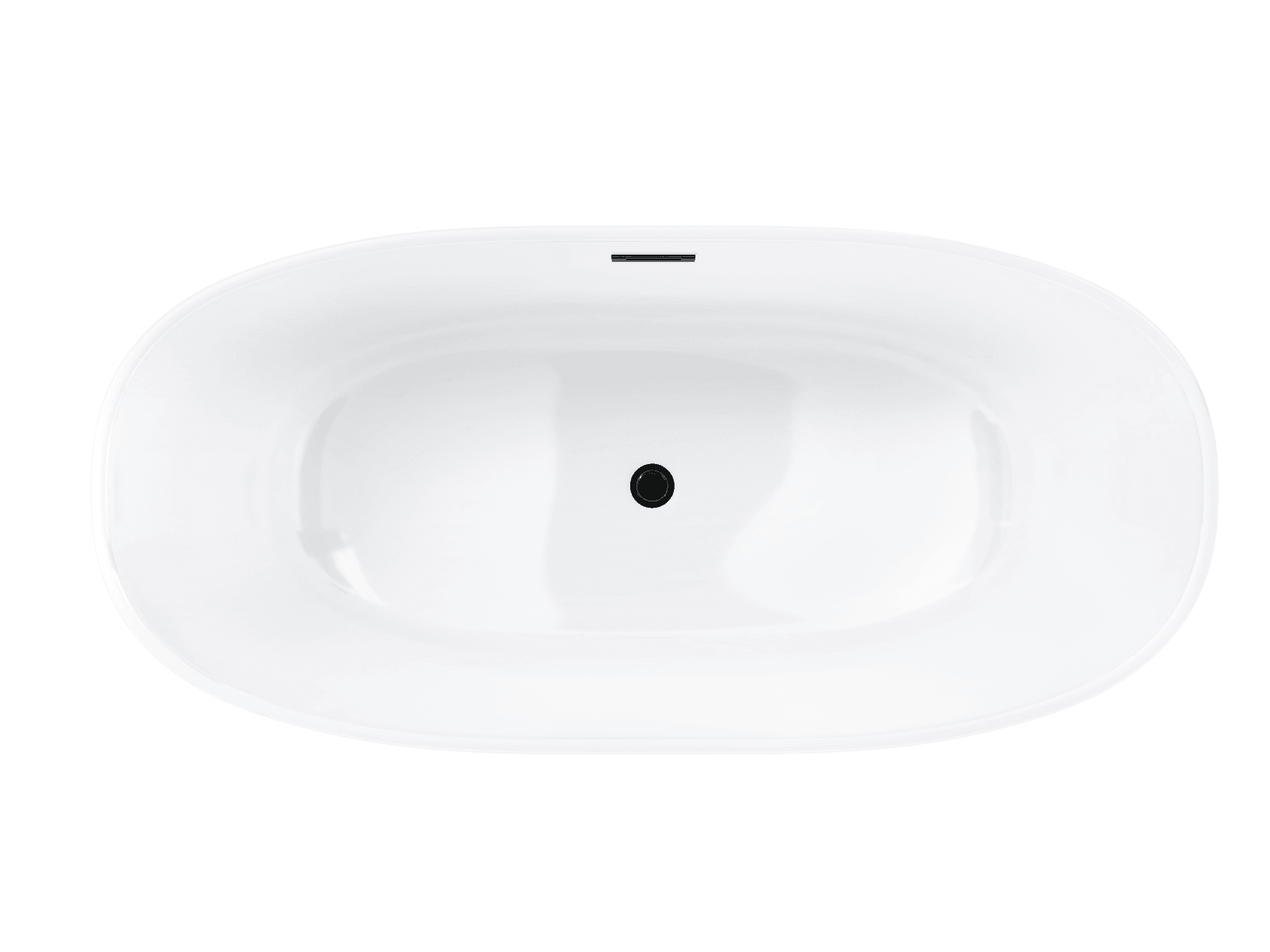 Wanna wolnostojąca Corsan SALINA 160 x 75 cm Korek klik-klak Czarny