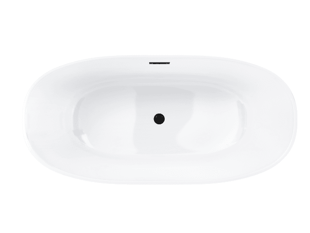 Wanna wolnostojąca Corsan SALINA 160 x 75 cm Korek klik-klak Czarny