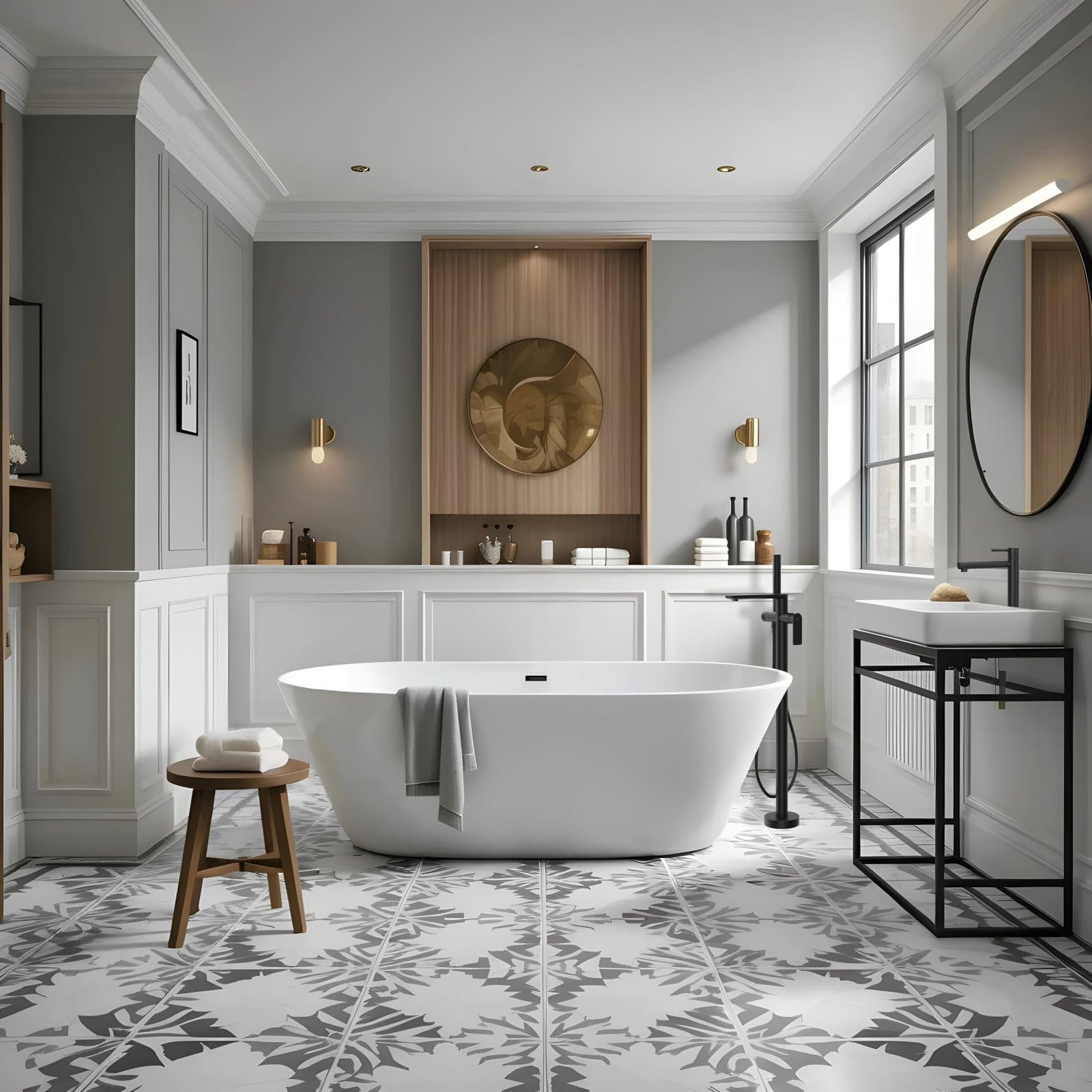 Wanna wolnostojąca Corsan SALINA 160 x 75 cm Korek klik-klak Czarny