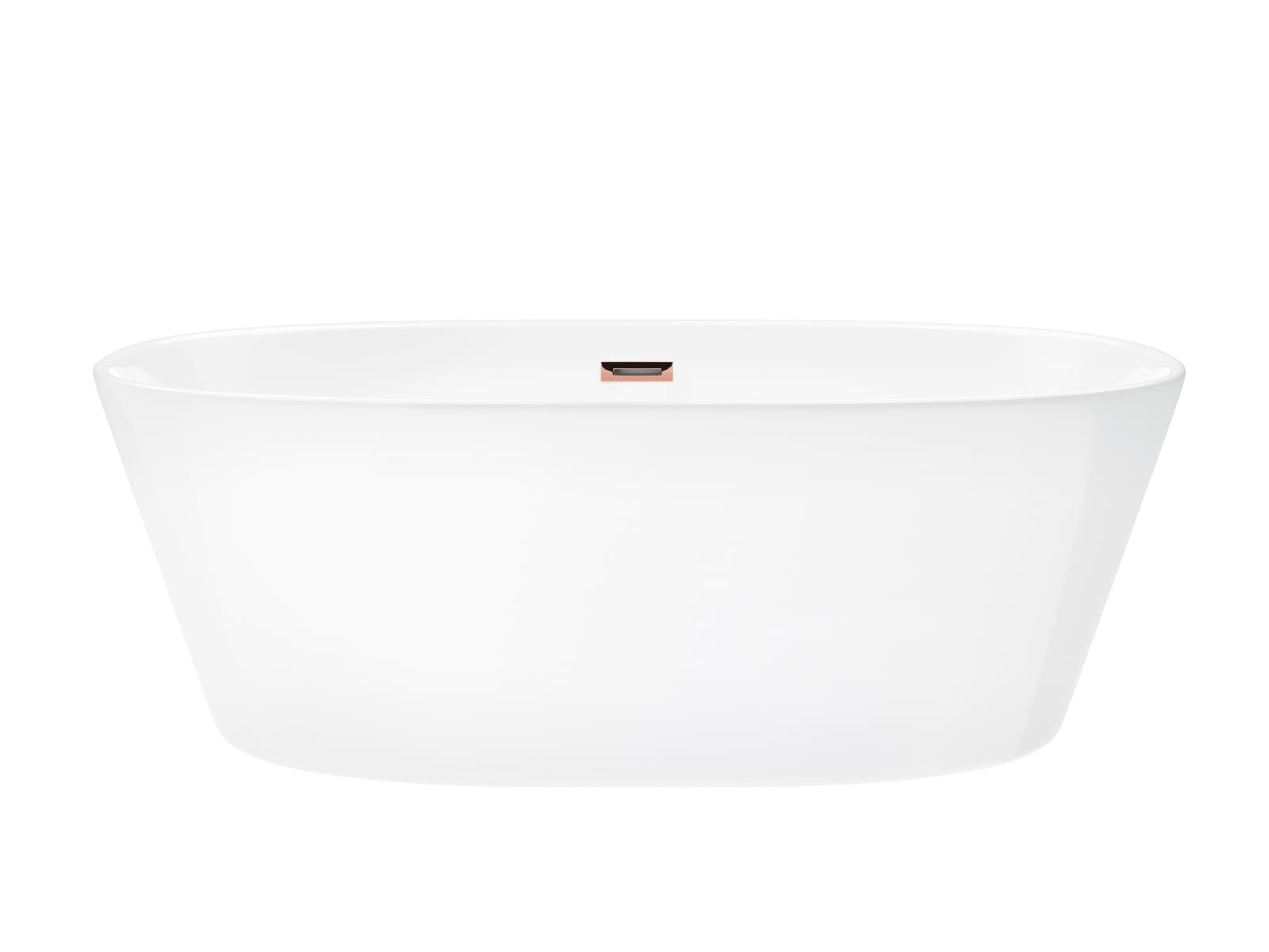 Wanna wolnostojąca Corsan SALINA 160 x 75 cm Korek klik-klak Miedziany / Różowe Złoto