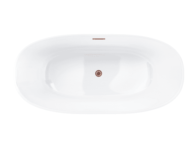 Wanna wolnostojąca Corsan SALINA 160 x 75 cm Korek klik-klak Miedziany / Różowe Złoto