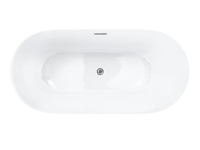 Wanna wolnostojąca Corsan RENO 160 x 74 cm z boczną półką Korek klik-klak Chrom