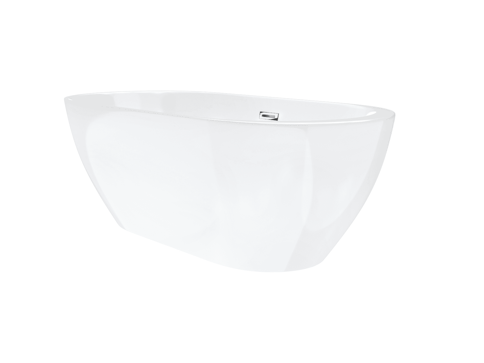 Wanna wolnostojąca Corsan RENO 160 x 74 cm z boczną półką Korek klik-klak Chrom