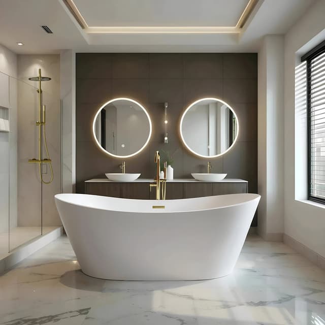 Wanna wolnostojąca Corsan NAUTI 170 x 77 cm Korek klik-klak Złoty