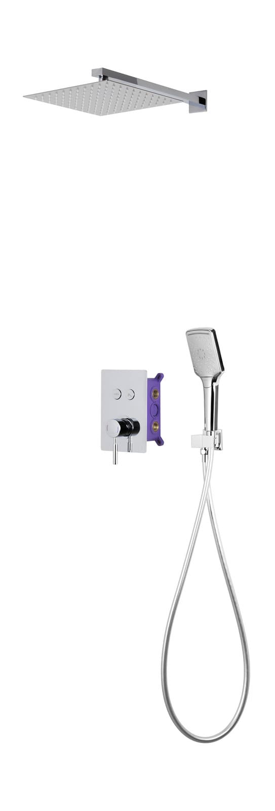 Zestaw prysznicowy Corsan CMZ068CH chrom z deszczownicą i głowicą mieszaczową