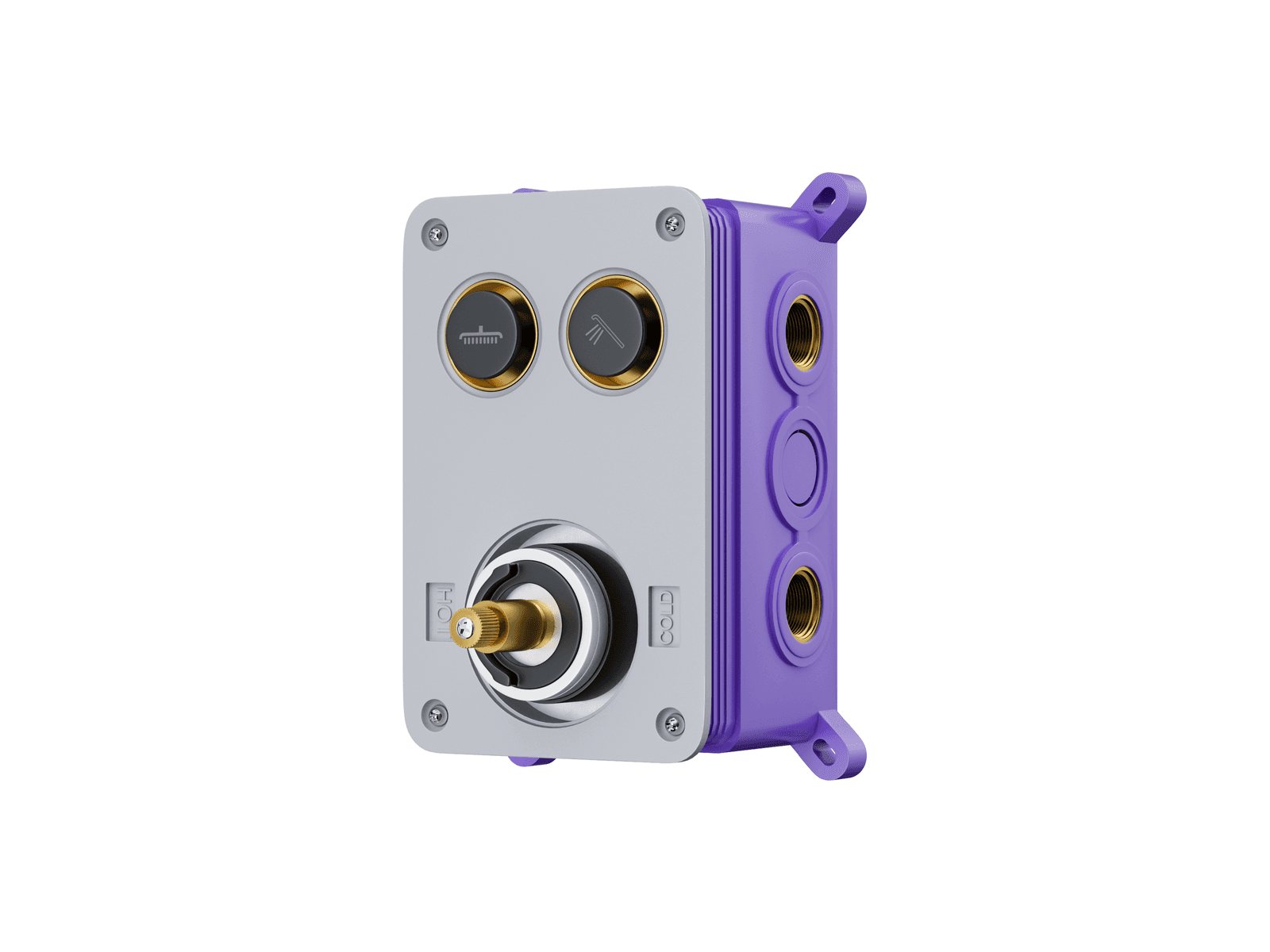 Zestaw prysznicowy podtynkowy Corsan BOX Termostat przyciskowy Deszczownica 25cm Chrom