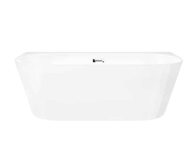 Wanna przyścienna wolnostojąca Corsan MONO 150 x 75 cm z szeroką krawędzią Korek klik-klak Chrom