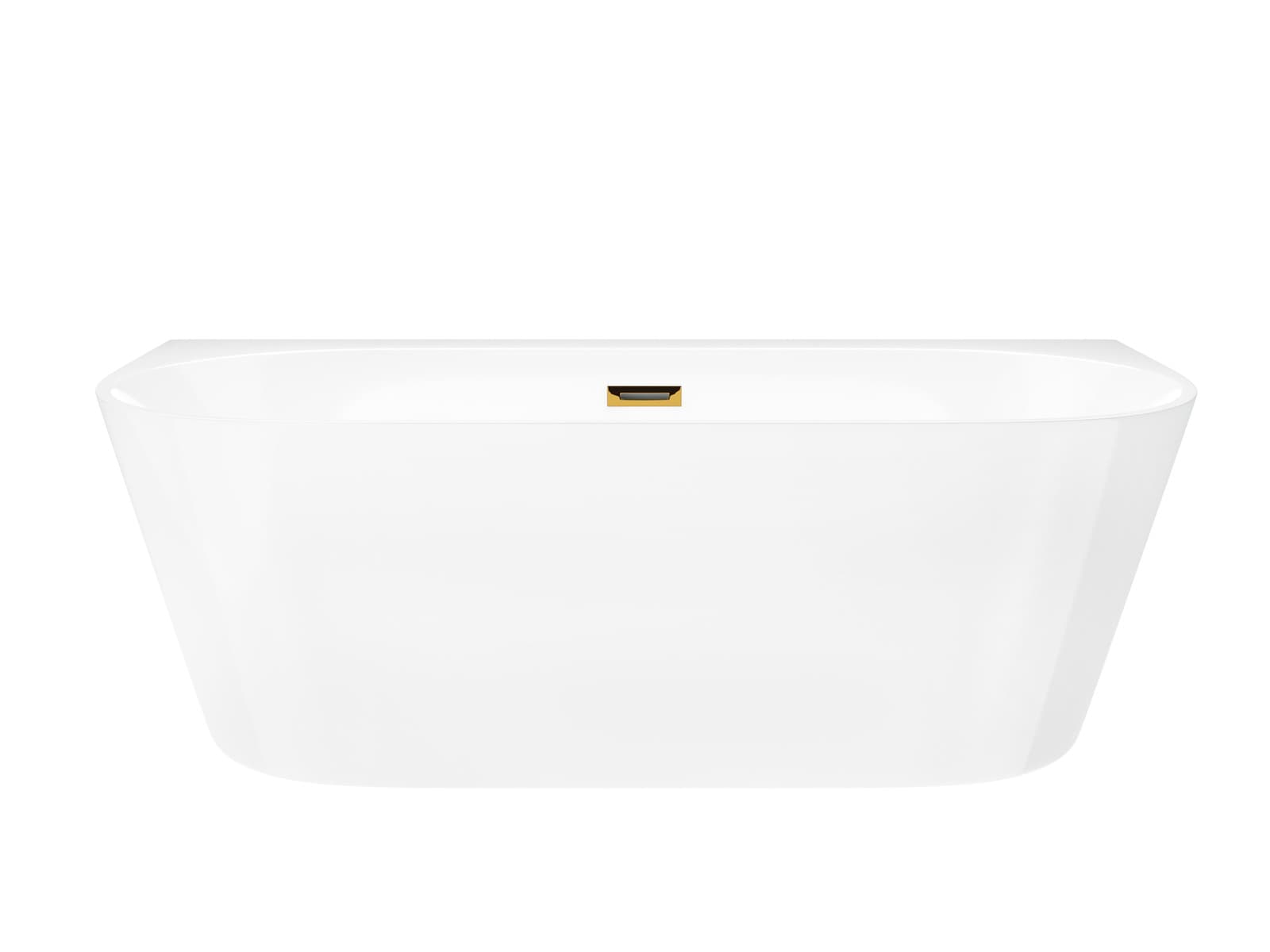 Wanna przyścienna wolnostojąca Corsan MONO 150 x 75 cm z szeroką krawędzią Korek Klik-Klak Złoty