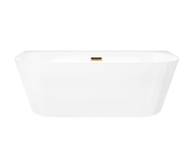 Wanna przyścienna wolnostojąca Corsan MONO 150 x 75 cm z szeroką krawędzią Korek Klik-Klak Złoty