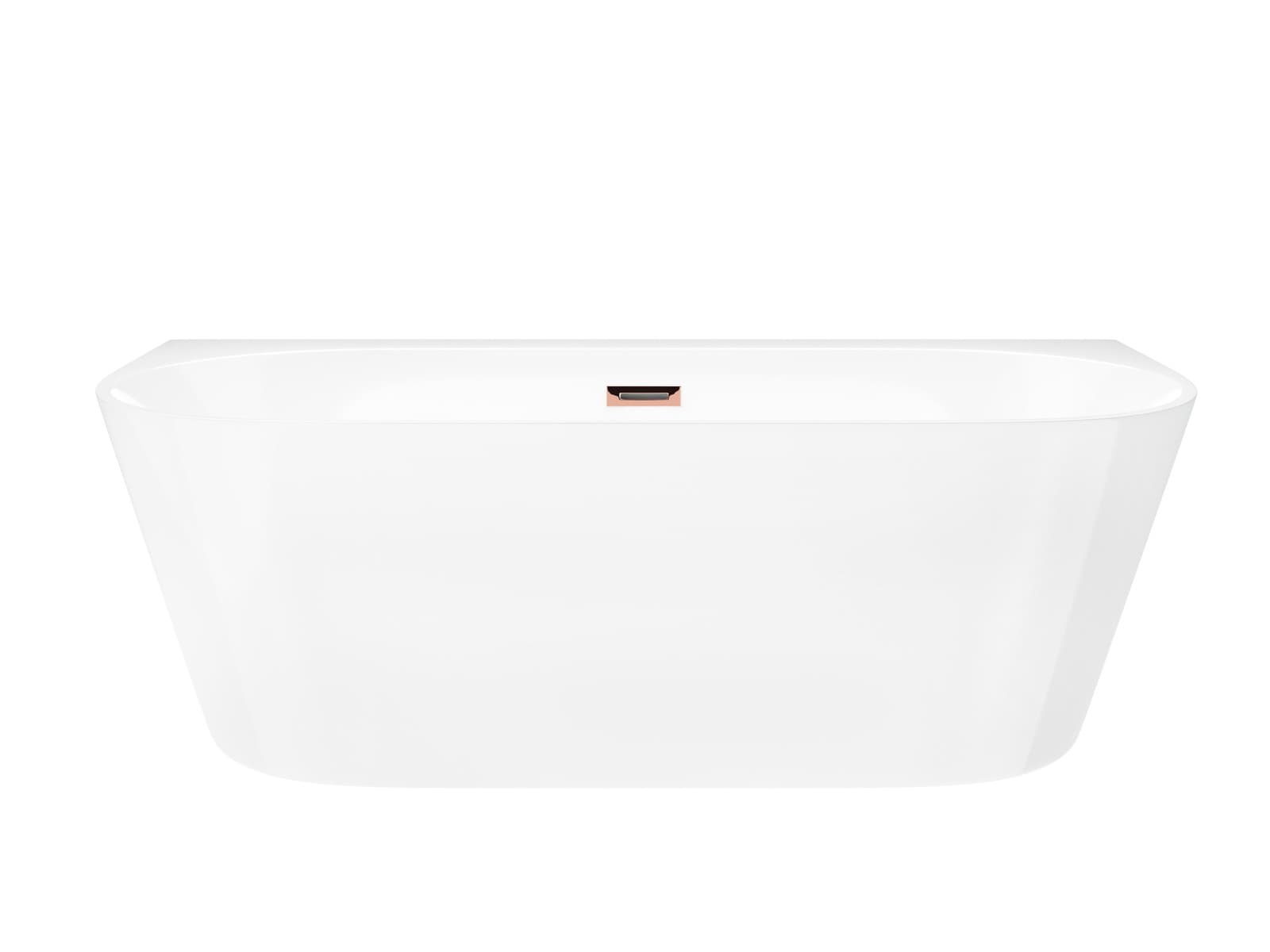 Wanna przyścienna wolnostojąca Corsan MONO 150 x 75 cm z szeroką krawędzią Korek Klik-Klak Miedziany / Różowe Złoto