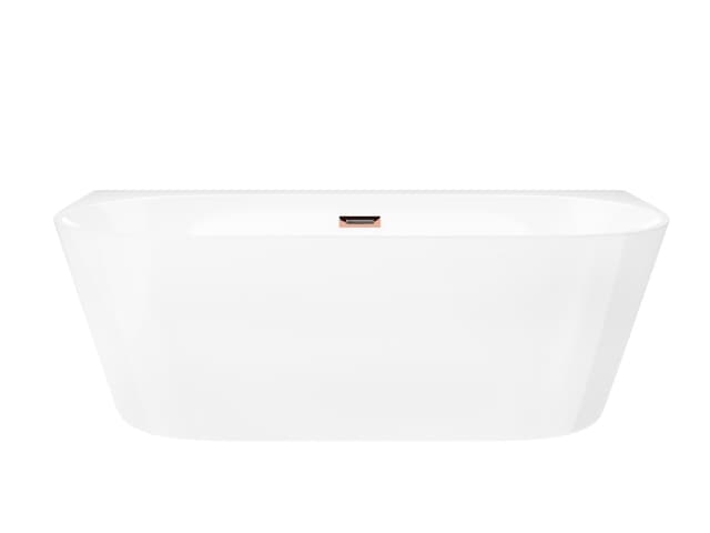 Wanna przyścienna wolnostojąca Corsan MONO 150 x 75 cm z szeroką krawędzią Korek Klik-Klak Miedziany / Różowe Złoto