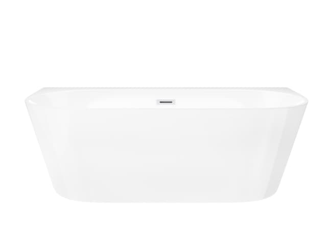 Wanna przyścienna wolnostojąca Corsan MONO 150 x 75 cm z szeroką krawędzią Korek Klik-Klak Biały