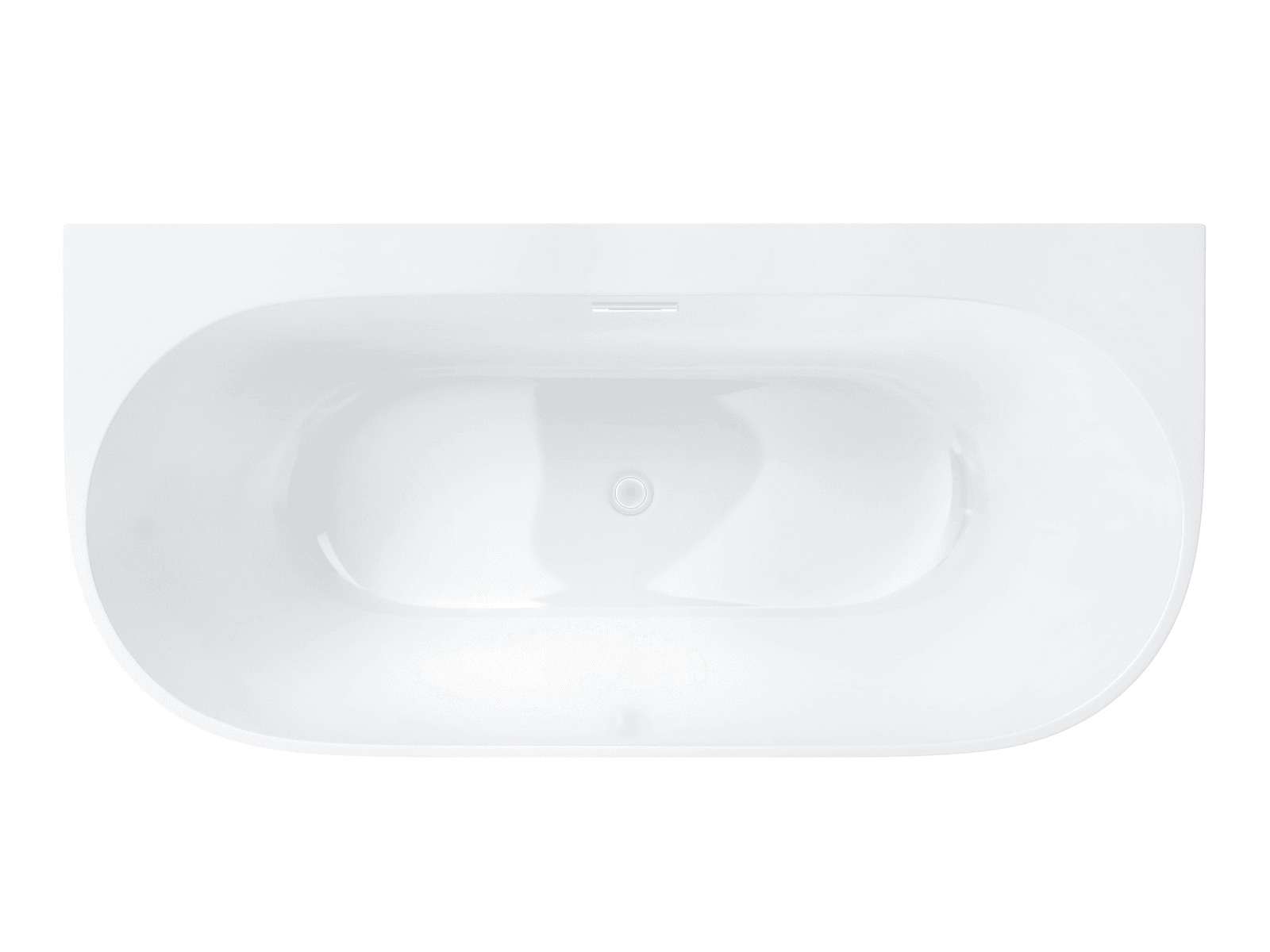 Wanna przyścienna wolnostojąca Corsan MONO 150 x 75 cm z szeroką krawędzią Korek Klik-Klak Biały