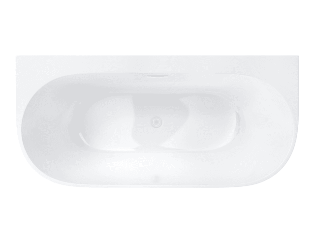 Wanna przyścienna wolnostojąca Corsan MONO 150 x 75 cm z szeroką krawędzią Korek Klik-Klak Biały