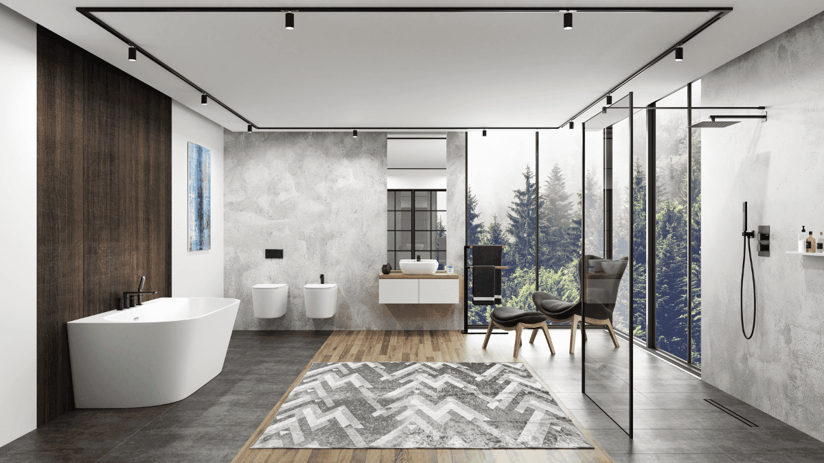 Wanna przyścienna wolnostojąca Corsan MONO 150 x 75 cm z szeroką krawędzią Korek Klik-Klak Biały