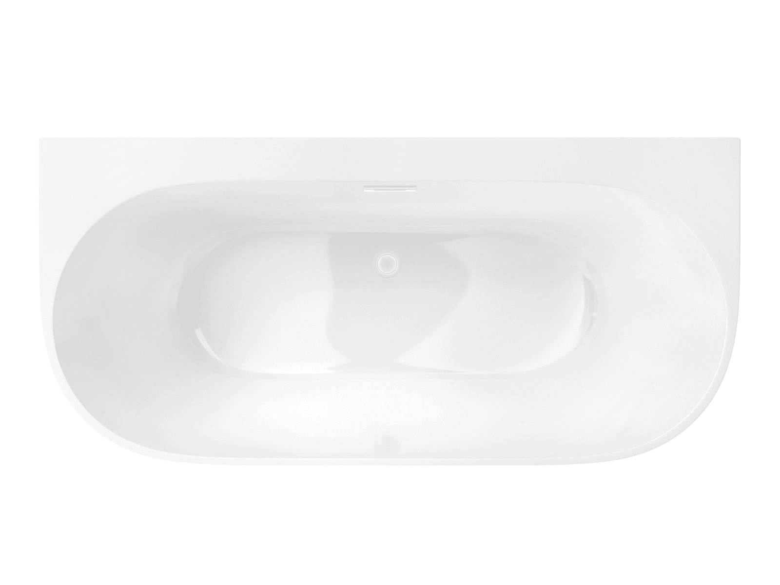 Wanna przyścienna wolnostojąca Corsan MONO 170 x 80 cm z szeroką krawędzią Korek klik-klak Biały