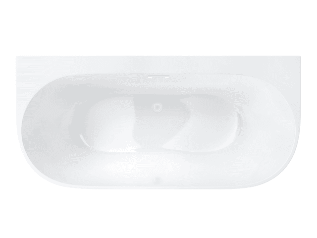 Wanna przyścienna wolnostojąca Corsan MONO 170 x 80 cm z szeroką krawędzią Korek klik-klak Biały