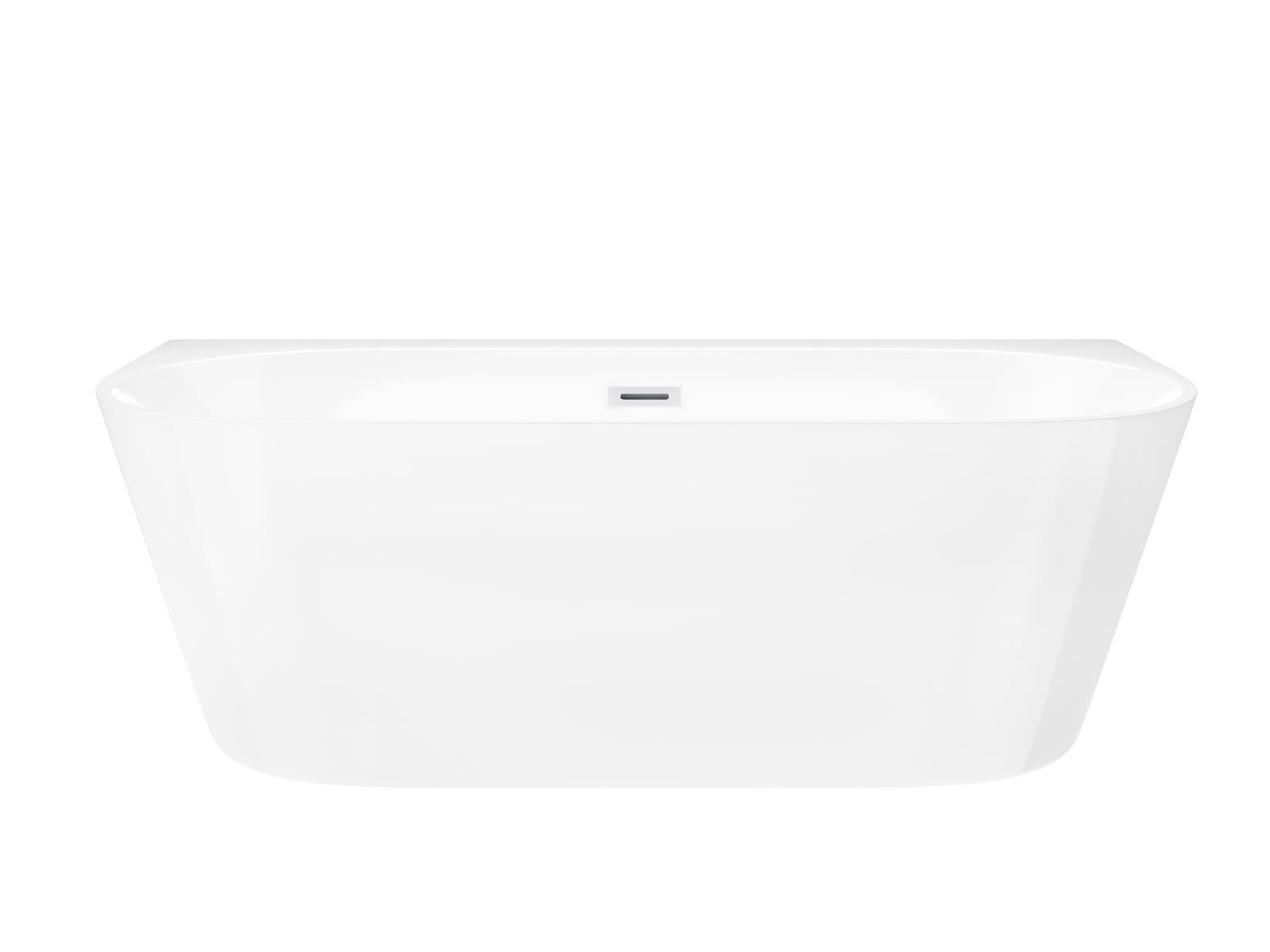 Wanna przyścienna wolnostojąca Corsan MONO 170 x 80 cm z szeroką krawędzią Korek klik-klak Biały