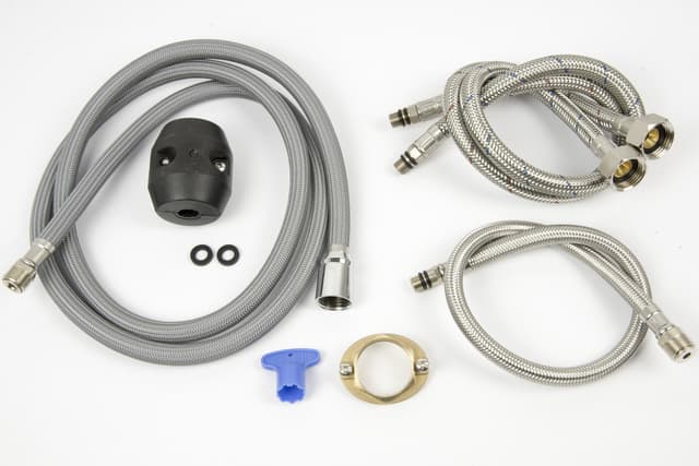 Bateria wannowa 3 otworowa LUGO CMB7542GL złota z wylewką i słuchawką prysznicową