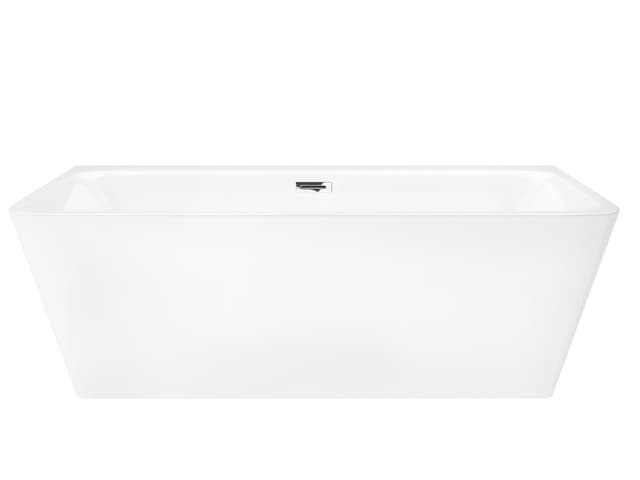 Wanna przyścienna wolnostojąca Corsan ISEO 150 x 75 cm z szeroką krawędzią Korek klik-klak Chrom