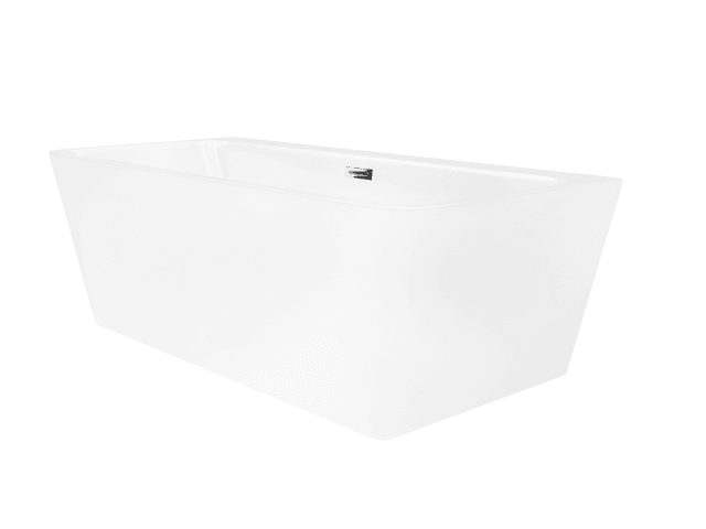 Wanna przyścienna wolnostojąca Corsan ISEO 150 x 75 cm z szeroką krawędzią Korek klik-klak Chrom