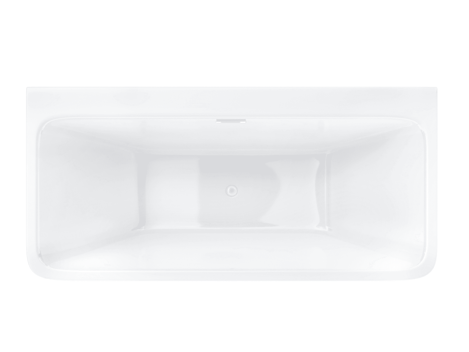 Wanna przyścienna wolnostojąca Corsan ISEO 150 x 75 cm z szeroką krawędzią Korek klik-klak Biały