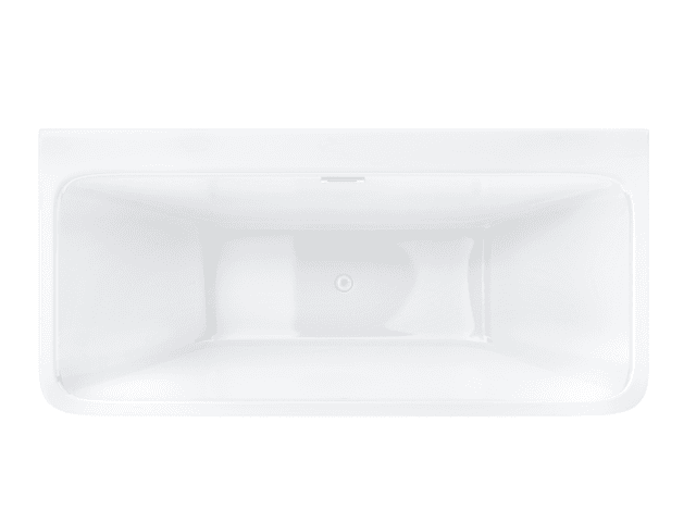 Wanna przyścienna wolnostojąca Corsan ISEO 150 x 75 cm z szeroką krawędzią Korek klik-klak Biały