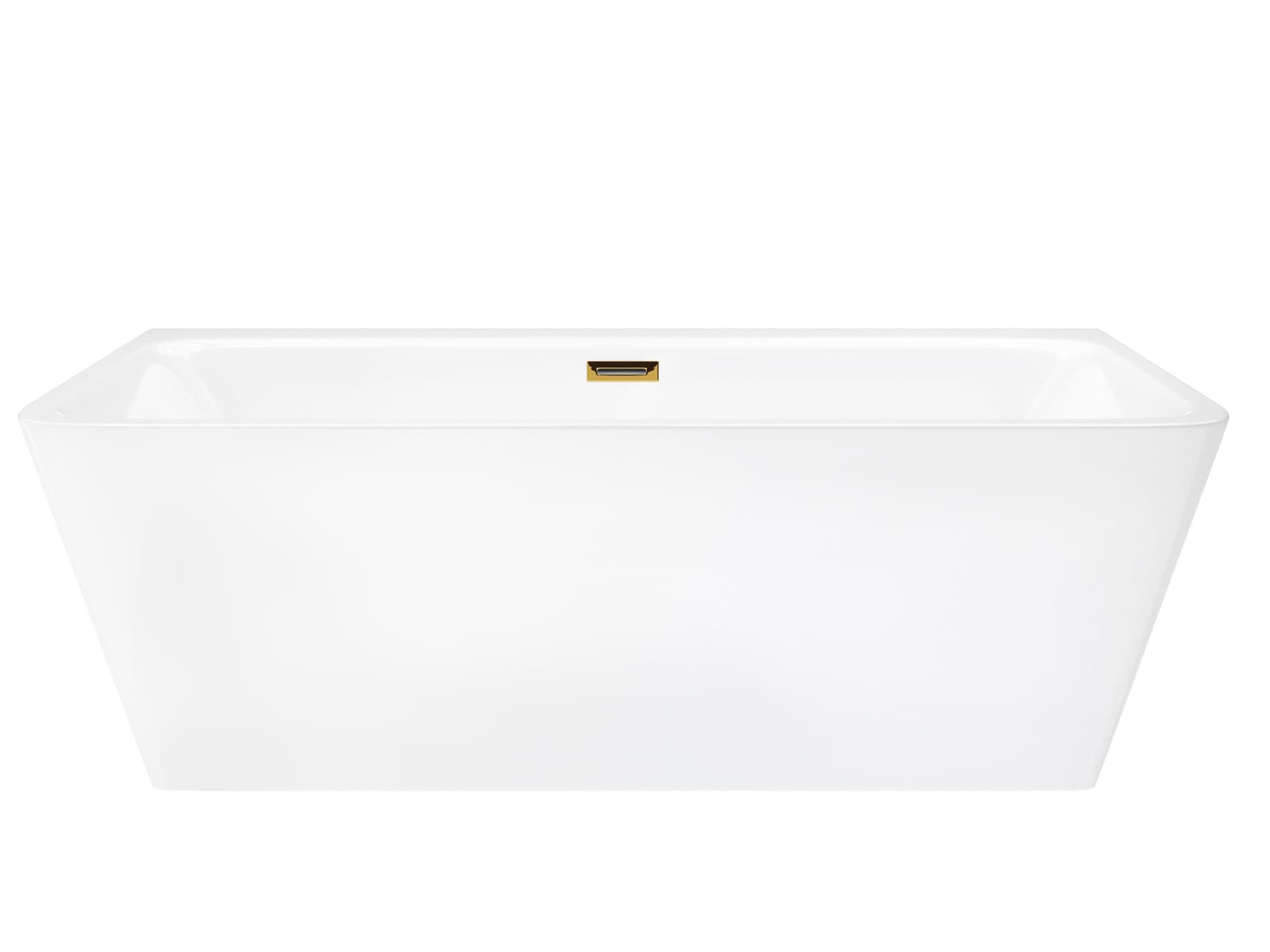 Wanna przyścienna wolnostojąca Corsan ISEO 150 x 75 cm z szeroką krawędzią Korek klik-klak Złoty