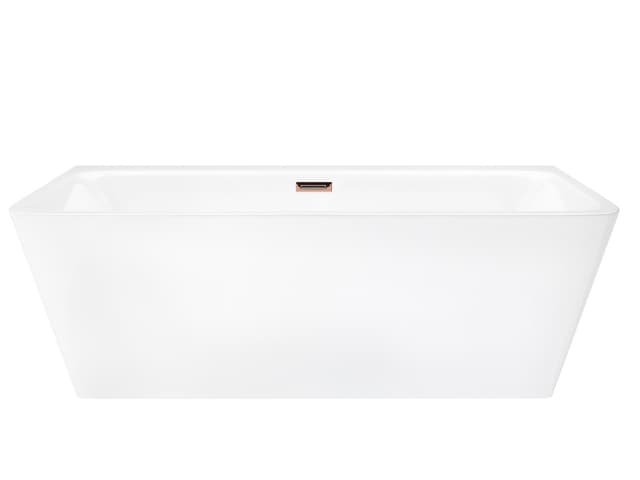 Wanna przyścienna wolnostojąca Corsan ISEO 150 x 75 cm z szeroką krawędzią Korek klik-klak Miedziany / Różowe Złoto