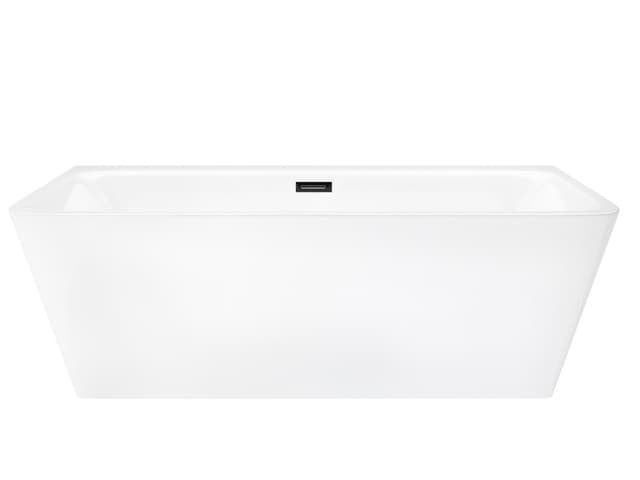 Wanna przyścienna wolnostojąca Corsan ISEO 160 x 74 cm z szeroką krawędzią Korek klik-klak Czarny