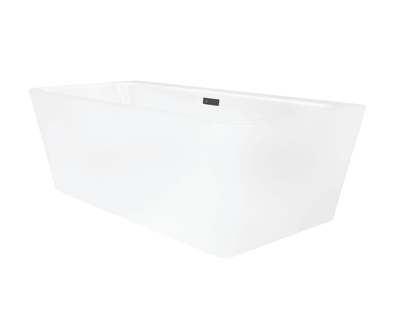 Wanna przyścienna wolnostojąca Corsan ISEO 160 x 74 cm z szeroką krawędzią Korek klik-klak Czarny