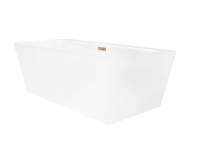 Wanna przyścienna wolnostojąca Corsan ISEO 160 x 74 cm z szeroką krawędzią Korek klik-klak Miedziany / Różowe Złoto